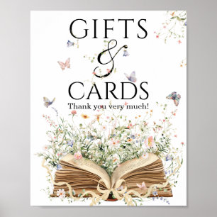 New Chapter Book Theme bridal shower Gift & card Poster