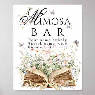 New Chapter Book Theme bridal shower mimosa bar Poster