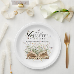 New Chapter Book Theme bridal shower Paper Plates