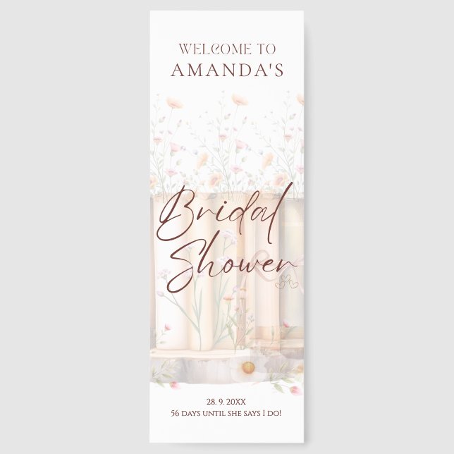 New Chapter Book Theme Bridal Shower Welcome Sign Bookmarks (Front)