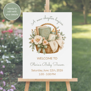 New Chapter Books Baby Shower Welcome Sign