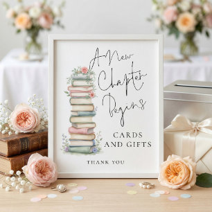 New Chapter Books Cards Gifts Bridal Shower Poster