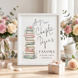 New Chapter Books Favors Bridal Shower Sign
