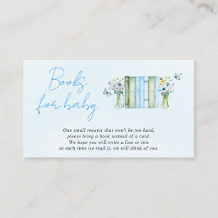 New Chapter Books for baby boy shower blue Enclosure Card