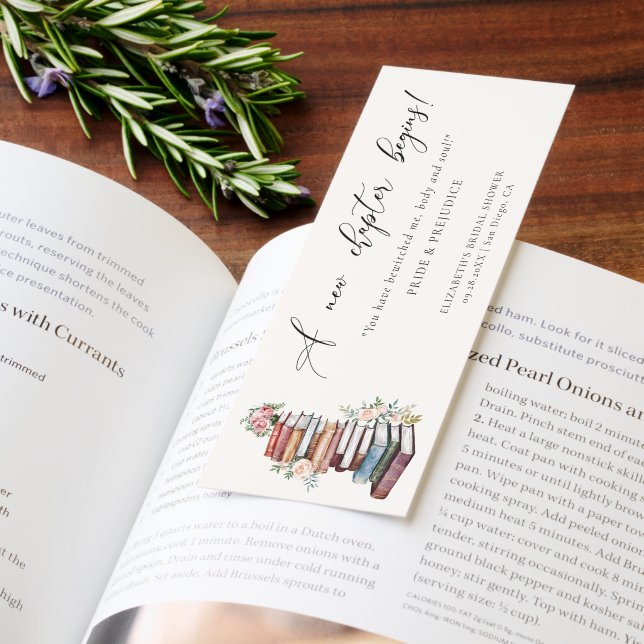 New Chapter Bookworm Book Bridal Shower Favor Bookmarks (Book)