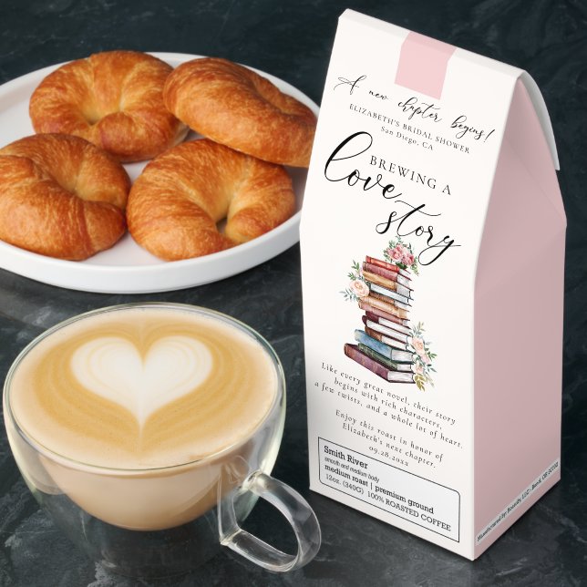 New Chapter Bookworm Book Bridal Shower Favor Roasted Coffee (Breakfast)
