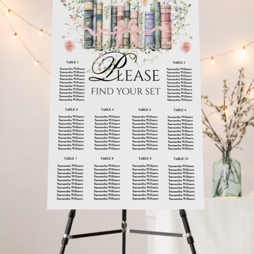 New Chapter Bow Flower Seating Chart Baby Shower Foam Board