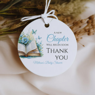 New Chapter Boy Blue Brunch StoryBook Baby Shower Favor Tags