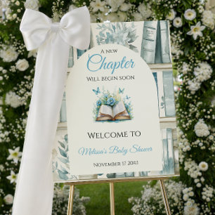 New Chapter Boy Library Book Baby Shower Welcome Foam Board