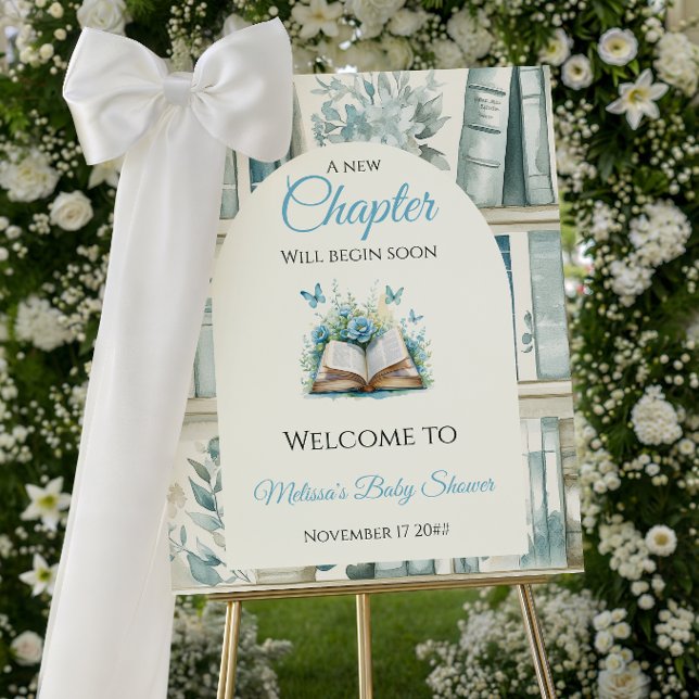 New Chapter Boy Library Book Baby Shower Welcome Foam Board (Creator Uploaded)