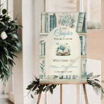 New Chapter Boy Library Book Baby Shower Welcome