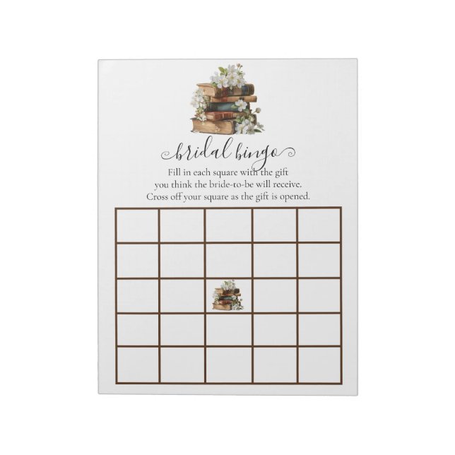 New Chapter Bridal Shower Bingo Notepad (Rotated)