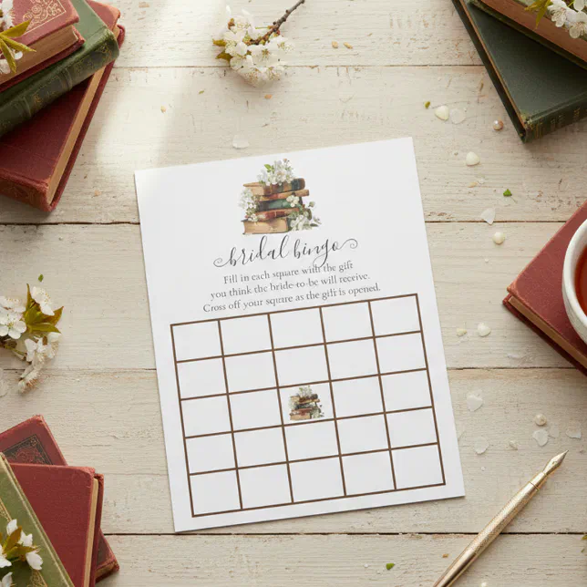 New Chapter Bridal Shower Bingo Notepad | Zazzle