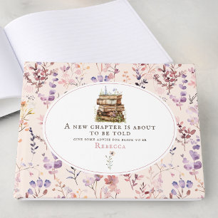 New chapter bridal shower watercolor, wildflower guest book