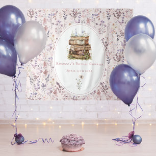 New chapter bridal shower wildflower backdrop