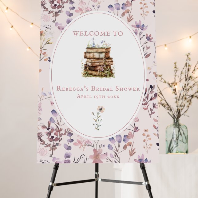 New chapter bridal shower wildflower welcome sign (In Situ (Stand))