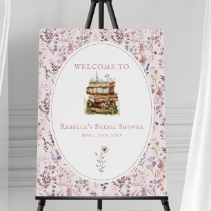 New Chapter Bridal Shower Wildflower Welcome Sign