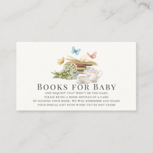 New Chapter Butterfly Baby Shower Book Request Enclosure Card