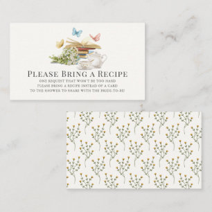 New Chapter Butterfly Bridal Shower Recipe Request Enclosure Card