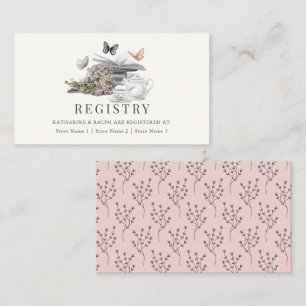 New Chapter Butterfly Pink Wedding Gift Registry Enclosure Card