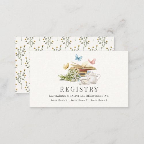 New Chapter Butterfly Wedding Gift Registry Enclosure Card