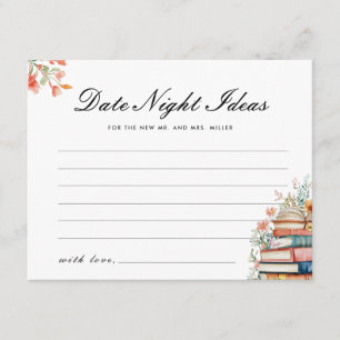 New Chapter Date Night Ideas Bridal Shower Enclosure Card