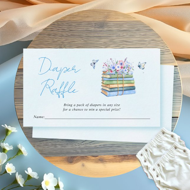 New Chapter Diaper Raffle boy shower blue Enclosure Card (Creator Uploaded)
