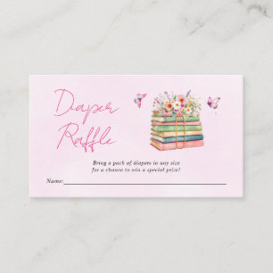New Chapter Diaper Raffle girl shower pink Enclosure Card