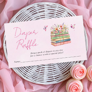 New Chapter Diaper Raffle girl shower pink Enclosure Card