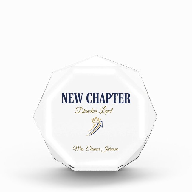 New Chapter Director Level Personalized Acrylic Award (Front)