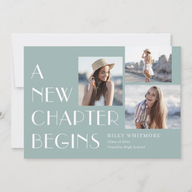 New Chapter Editable Color Graduation Invitation (Front)