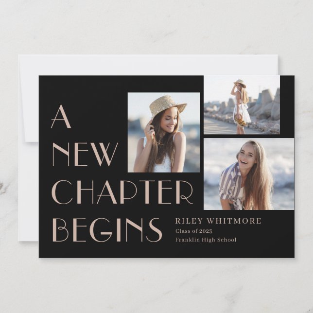 New Chapter Editable Color Graduation Invitation (Front)