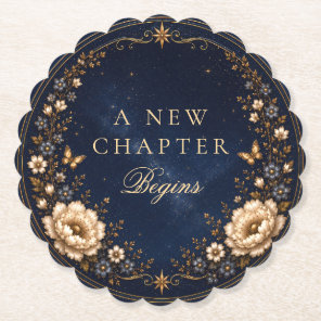 New Chapter Fantasy Book Story Bridal Shower Paper Coaster