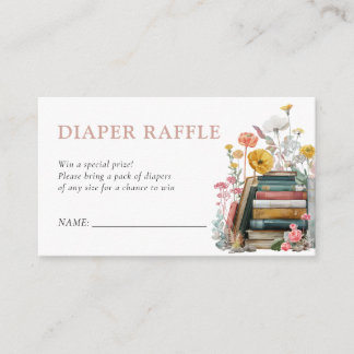 New Chapter Floral Baby Shower Diaper Raffle Enclosure Card