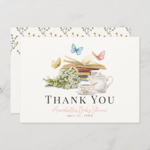 New Chapter Floral Baby Shower Thank You Note Card