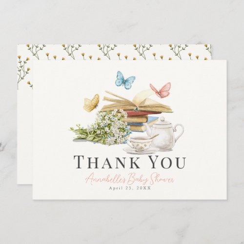 New Chapter Floral Baby Shower Thank You Note Card