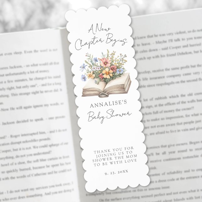 New Chapter Floral Book Baby Shower Bookmarks (New Chapter Floral Book Baby Shower Bookmarks)