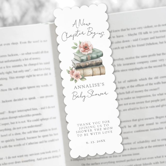 New Chapter Floral Book Baby Shower Bookmarks (New Chapter Floral Book Baby Shower Bookmarks)
