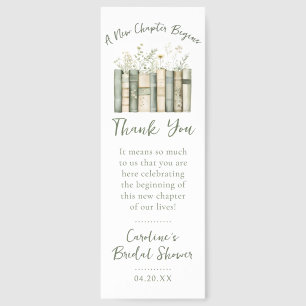 New Chapter Floral Book Bridal Shower Bookmark