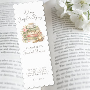 New Chapter Floral Book Bridal Shower Bookmarks