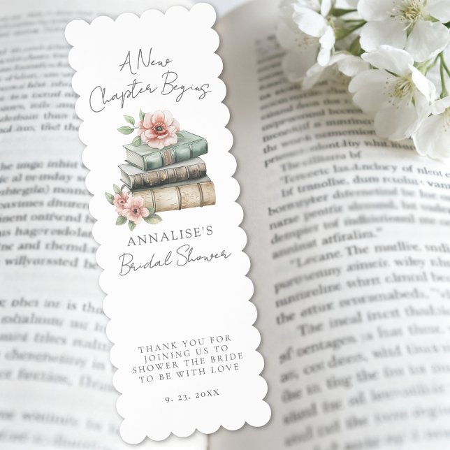 New Chapter Floral Book Bridal Shower Bookmarks (New Chapter Floral Book Bridal Shower Bookmarks)