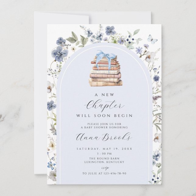 new chapter floral boy Baby Shower Invitation (Front)