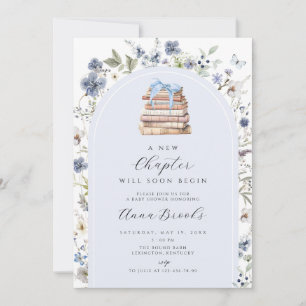new chapter floral boy Baby Shower Invitation