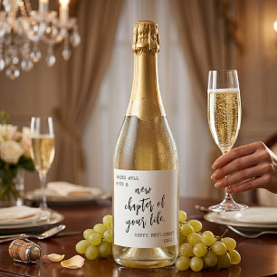 New Chapter Happy Retirement Custom Gift Sparkling Wine Label
