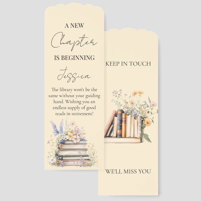 New Chapter Librarian Retirement Personalized Bookmarks (Front & Back)