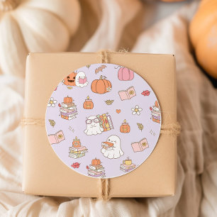 New Chapter Little Boo Groove Fall Baby Shower Classic Round Sticker