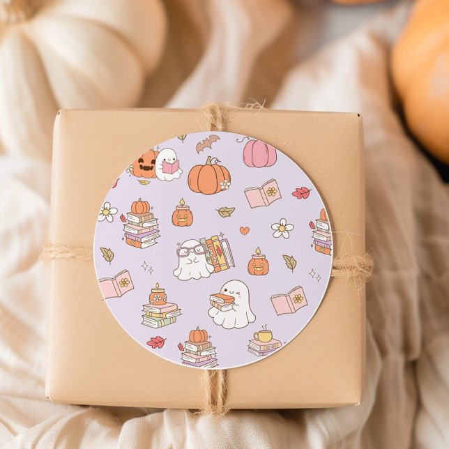 New Chapter Little Boo Groove Fall Baby Shower Classic Round Sticker (Creator Uploaded)