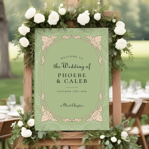 New Chapter Old Book Library Wedding Welcome Sign