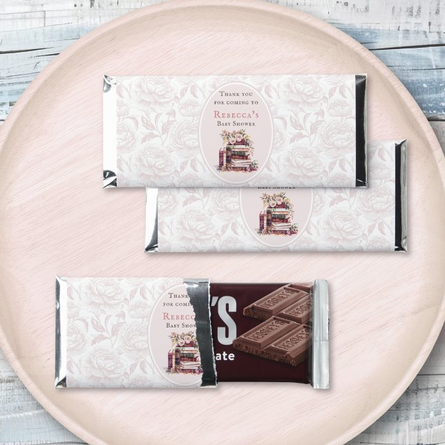 New chapter old books baby shower thank you hershey bar favors (Creator Uploaded)