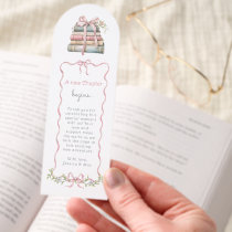 New Chapter Pink Bow Baby Shower Book Bookmark